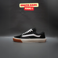 SEPATU VANS21 OLD SKOOL VAULT OG HITAM LIST PUTIH BEMPER GUM KANVAS 36-43