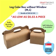 {Bundle of 200 & 350} Log Cake Box without Window [M, L] (SG READY STOCK)