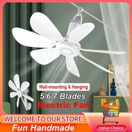 Value Choice Kipas 5/6/7 Blades No-Drill Wall mounted Electric Hang Ceiling Fans Mute Small Fan for Dormitory Home Kitch