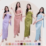 Dress Evening F280 Strapless Ruffled Sleeves Plus A Scarf