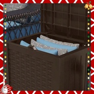 22 Gallon Outdoor Resin Wicker Multifunctional Deck Storage Box With Seat Doubles As Small Outdoor S