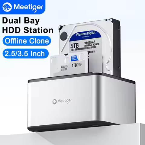 Meetiger HDD Docking Station SATA to USB 3.0 Adapter for 2.5 3.5 SSD Disk Case HDD Box Hard Drive En