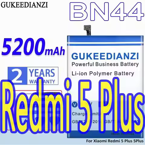 5200Mah Mobile Phone Battery High Compatibility For Xiaomi Redmi 5 Plus 5Plus BN44 Stable