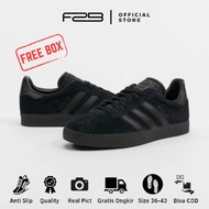 HITAM Gazelle Adidas Hamburg Shoes Black Plain Sneakers Men Women Casual School Work Sport Canvas Anti Slip