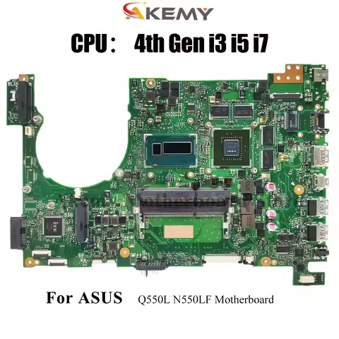 N550LF Laptop Motherboard For ASUS ROG N550L Q550L N550LF Notebook Mainboard With i3 i5 i7 CPU 100% 