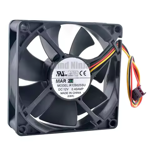 R128025SU 8cm 80mm fan 80x80x25mm DC12V 0.40A 3pin Hydraulic bearing high-speed cooling fan for chas