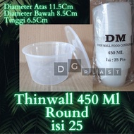 Thinwall DM 450Ml Round / Mangkok Plastik / Tempat Kotak Makan Murah