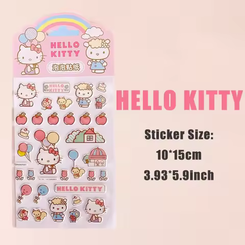 Genuine Sanrio Hello Kitty Sticker Toys Little Twin Stars Scrapbooking Stickers Scrapbook Decoration