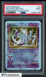 2002 寵物小精靈卡 閃卡 Mewtwo 稀有收藏卡, Pokemon 卡牌 Mewtwo PSA9分 Beckett 鑑定, 2002 傳說收藏 閃卡 超夢夢, PSA, Pokémon Lege
