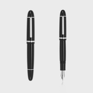 JinHao X159 Acrylic Black Fountain Pen Metal Clip Extended Fine Nib F 0.5mm for business office and 