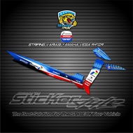 STRIPING STIKER VARIASI MOTOR YAMAHA VEGA R/F1ZR LAMA 2000/2005 LIVERY MANDALIKA SAG PERTAMINA