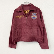 FFA Jacket, Farmer's Jacket, Corduroy Jacket, Replica, Remade, Embroidered, Red , Vintage Clothing