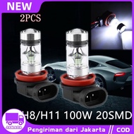 2pcs Car Led FOG Lights Led H11 H8 4300K 100W 1500LM Super Bright Yellow Color WHITE Super Bright Ca