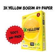 【1RIM=500SHEET   】IK YELLOW A4 PAPER 80GSM **1RIM=500SHEET** (PRICE FOR 1 RIM)