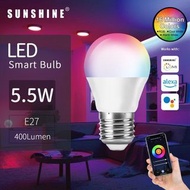 SUNSHINE LUMI – 彩光黃白光 智能LED WiFi燈膽5.5W E27大螺頭 智能手機WiFi遙控節能燈膽
