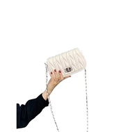 Charles &amp; Keith Ruched Phone Chain Bag Women's 2024 New Arrival Special-Interest Design Fancy Summer I