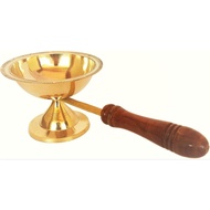 st1100 Brass Dhoobakkal with WoodenHandle/Puja Dhoopakal/Pooja Dhoopkarandi|/Traditional Brass Arthi