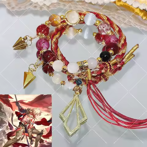 Anime Honkai Star Rail Mydei Cosplay Bracelet Beads Chain Mydeimos Crystal Chain Bangles Beaded Rope