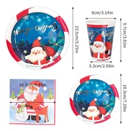 Christmas Theme Tableware Disposable Paper Plate Christmas Plate Set Party Cake Plate Party Degradab