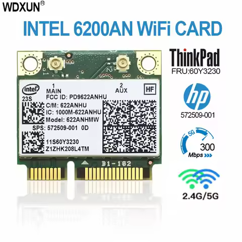 For intel Advanced-N 6200 6200AN 622AN 622ANHMW 6200AGN Half Mini PCIe 300M WLAN Card 60Y3230 60Y323