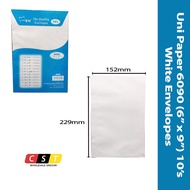 UNI PAPER 6x9 100g White Envelopes / Sampul Surat [6090] (10 Sheets/Pkt)