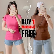 Beautique PH RTW Blake  Buy 1 Take 1 Basic Slim Fit Round Neck Full Length Double Lining in Front To