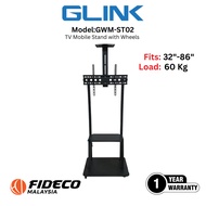 GLINK GWM-ST02 Mobile TV Bracket & Rolling Stand (32”–86”)
