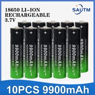 18650 แบตเตอรี ่ 3.7V 9900mAh แบตเตอรี ่ Li-on แบบชาร ์ จไฟได ้ สําหรับ Led Flash Light แบตเตอรี ่