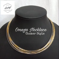 10K Gold Choker Omega Chain Necklace