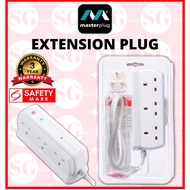 Masterplug SRGD62MW Surge Compact Extension Lead, Matt White, 6 Sockets, Extension Plug