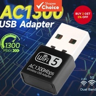 Wifi USB Adapter 1300Mbps Mini Network Card AC1300 WI-FI 5 Wireless Lan Ethernet Dual Band