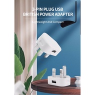 [[READY STOCK]]LVSHUO Wholesale 5v 1a Usb Charging Fast Adapter Usb Port 3 Pin Plug Uk Charger For i