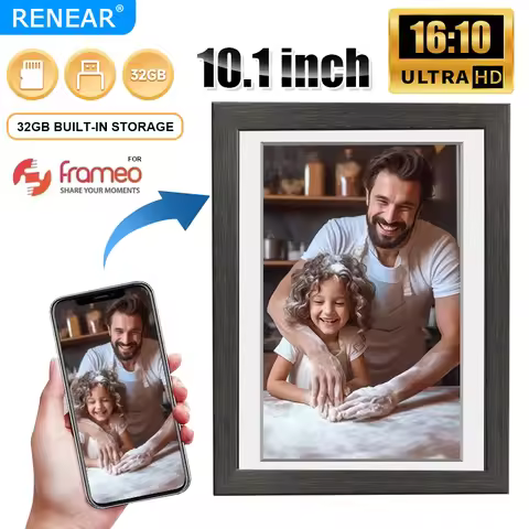 HD 1080P 10.1 Inch Digital Picture Frame 32GB For Frameo Android IOS Family Girls WiFi Photo Gift Wa