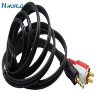 NWORLD Hot Sell 1.5M/3M/5M Audio Line3.5mm Stereo To RCA Y CABLE FOR  Speaker Amplifiers Subwoofer DVD VCD Player Theate
