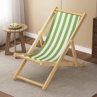 Toread เก้าอี้พักผ่อน เก้าอี้ชายหาด เตียงชายหาดไม้ยางพารา ไม้ยางพาราพับเก็บได้ 128*59*53.5cm ปรับเอนได้ 4 ระดับ
