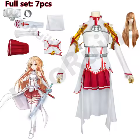 2021 Hot Sword Art Online Yuuki Asuna Dress Cosplay Costume for Women Uniform Halloween Party Cospla