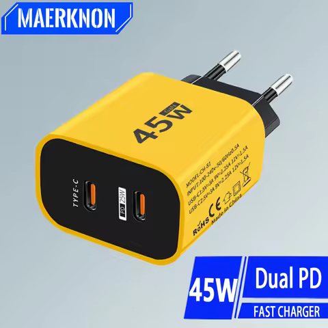 45W GaN USB C Charger Fast Charging Type C Phone Charger Adapter For iPhone 15 Samsung Xiaomi Huawei