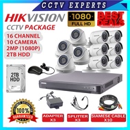 XXX Hikvision CCTV Package 16 Channel DVR with 10 Camera 1080P 2MP 2TB HDD