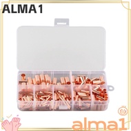 ALMA 250Pcs Terminal Copper Connector, Multiple Models Copper Material Copper Tube Connector, Termin