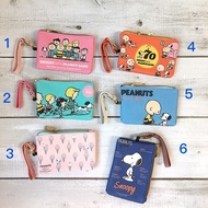 Japan Snoopy 70th Anniversary Retractable Drawstring Card Holder Coin Purse Small Object Storage Bag