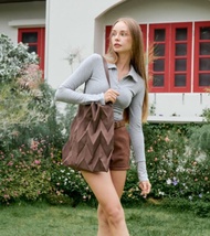 【PAVI STUDIO】100%泰國直送設計肩背包 - 摩卡可可