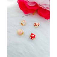JR Trends 24K Gold Plated Flower Bracelet Charms, Bangle Beads, Masdora Pandora Bead, DIY Charming Charms
