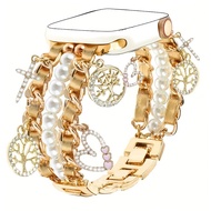 【新品现货】链条串皮适用于iwatch苹果表带9876se苹果华为三星表带腕带chain string leather for iwatch apple20260823