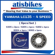 NACHI YAMAHA LC135 4 - SPEED ( 6pcs/Set-C3 Motorcycle Engine Bearings 6002 6004 6202ZZ 6204 6305