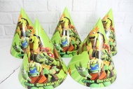 topi ulang tahun kerucut karakter ninja turtle / kura-kura ninja