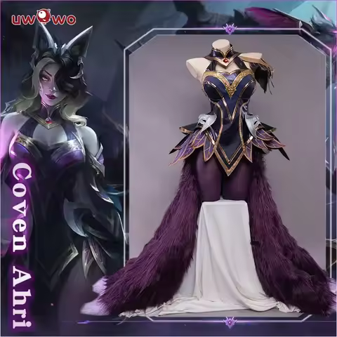 LOL Coven Ahri Costume With Ears Halloween Costume League Of Legend Cosplay Ahri Costume Ahri Witch 