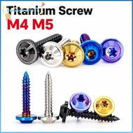 EMOTEMY Self Tapping Screw, Titanium GR5 Torx Umbrella Screw, Torx Drive M4 M5 Titanium Fastener