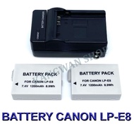 (Saving Set 2+1) LP-E8 / LPE8 แบตเตอรี่และแท่นชาร์จสำหรับกล้องแคนนอน Battery and Charger For Canon EOS 550D,600D,650D,700D,Rebel T2i,T3i,T4i,T5i,Kiss X4,X5,X6i,X7i BY JAVA STORE