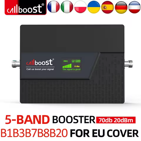 CALLBOOST 5-Band 2600 2100 1800 900MHz B20 Cellular smartphone amplifier 4g range repeater mobile ne