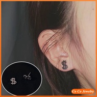 COCOJEWELRY Korean Dollar Sign Earring Hip-hop Personality Simple Trendy Studs Earrings for Women Me